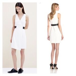 Tibi White Crepe Wrap Mini Dress | Size 10